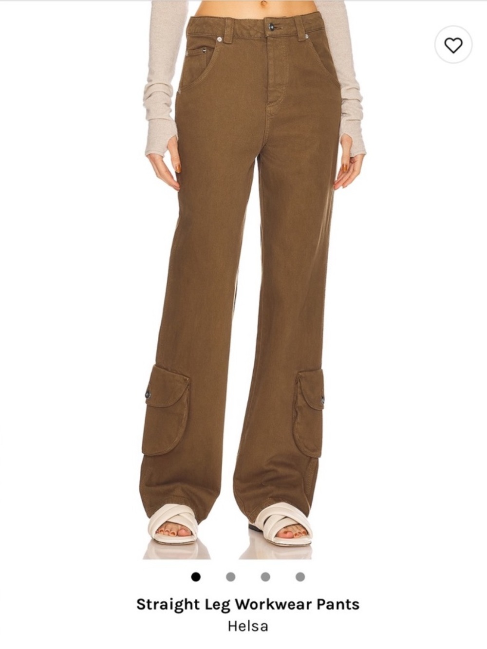 Helsa Straight Leg Workwear Pants Brown Size M